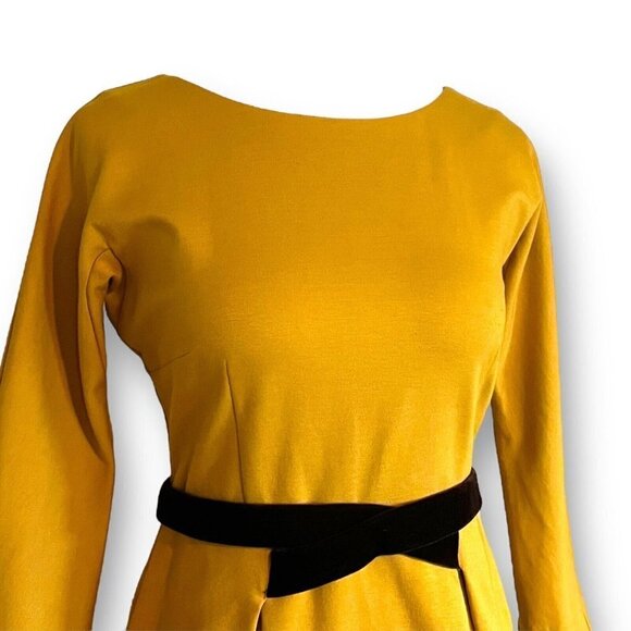 Girls From Savoy Womens Fit Flare Dress XS Mustard Yellow Twee ASO Taylor Swift - Picture 9 of 12